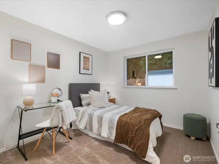 Light and bright Bedroom 2 with plenty of space for a bedroom or office