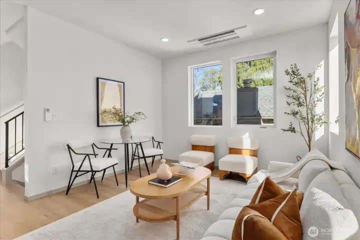 Energy efficient heating and cooling throughout the home.