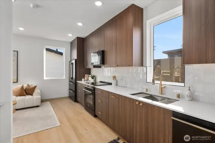 Custom cabinetry throughout the kitchen.
