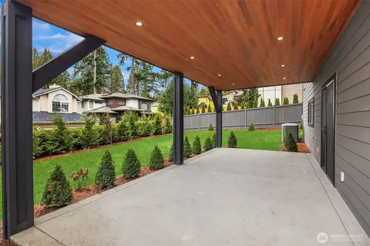 Extra large covered patio accessible from the Mother-in-law suite