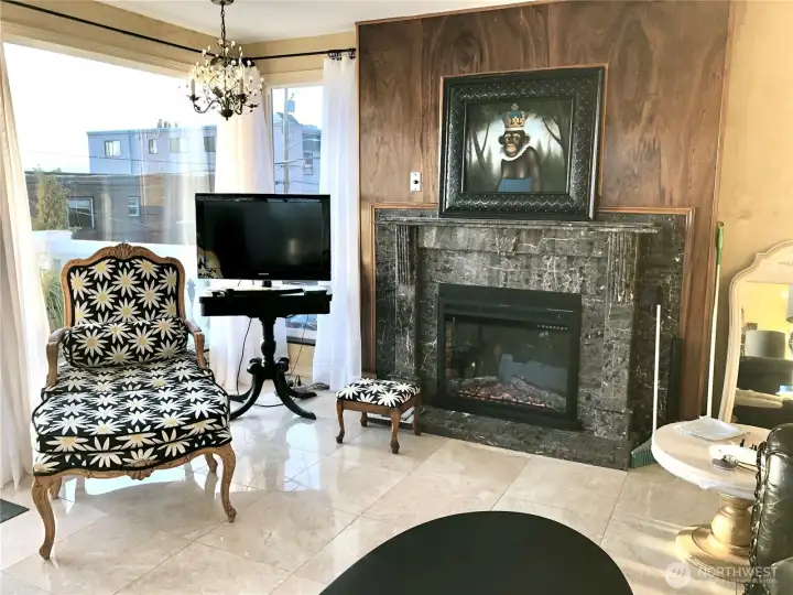 Amazing details such as this carved marble fireplace.