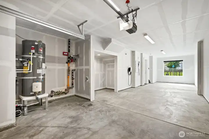 Two car tandem garage.