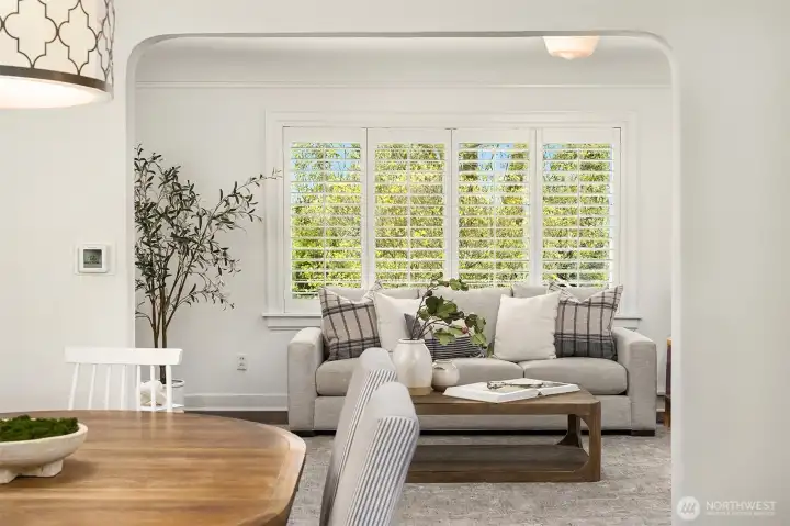 Separate dining that is opens to kitchen and living areas