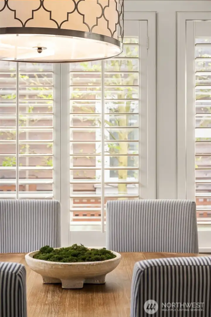 Separate dining that is opens to kitchen and living areas