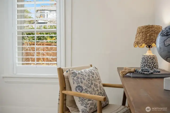 Top floor has room for a workspace