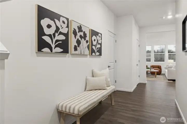 Welcoming entry, wide hallway. Photo is for representation only.