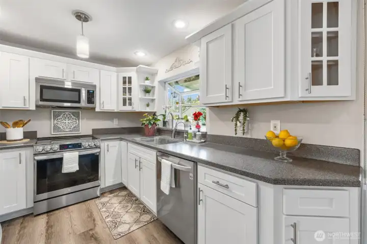 Kitchen with garden window
