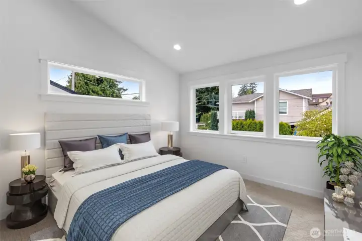 Primary bedroom virtually staged representative photo Primary bedroom virtually staged representative photo