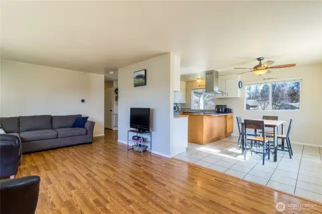 Main level living room w/kitchen