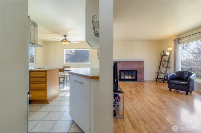 Main level living room w/kitchen