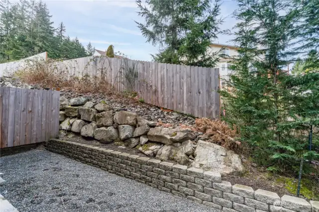 Small fenced backyard