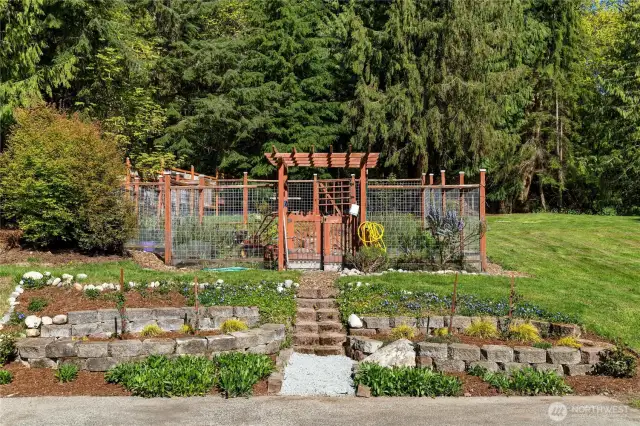 Fully deer-fenced garden