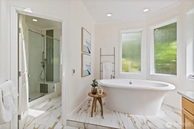 Primary bathroom with soaking tub