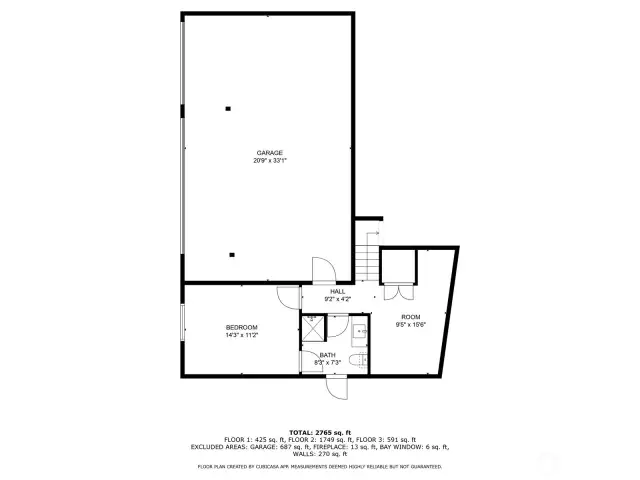Lower Level finished square footage based on Realist 352sf.  Bedroom, office and 3/4 bath with direct access to the garage.