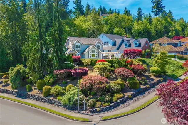 Beautifully landscaped corner lot