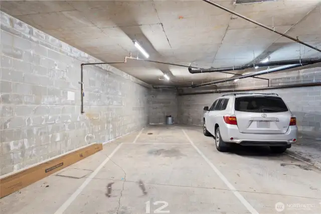 2 car tandem parking in the secure garage.