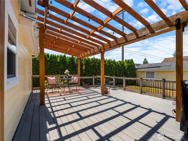 Custom built cedar arbor. Want to use it year-round? Add a canvas or fiberglass roof.