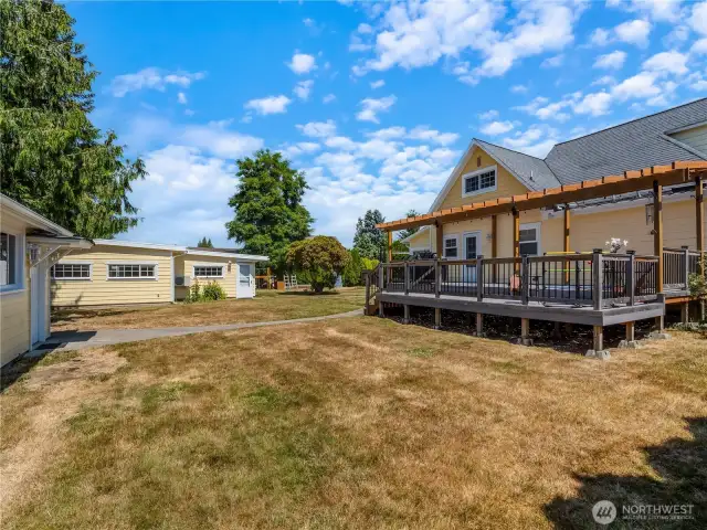 Plenty of space for outdoor games or a vegetable garden.