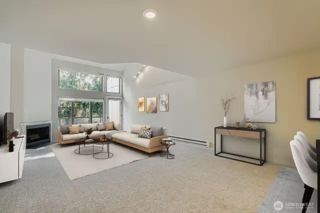 Virtually staged Living Room