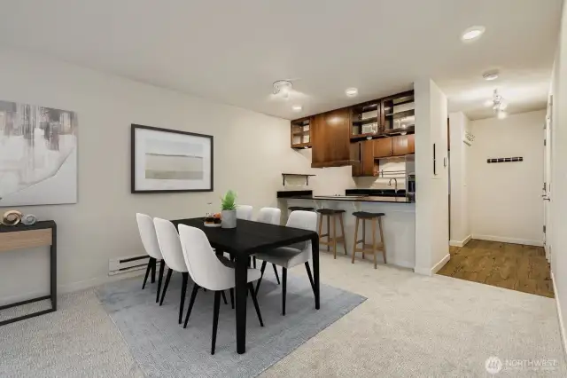 Virtually staged Dining room