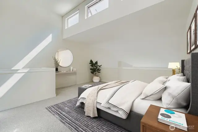 Primary Loft Bedroom (Virtually Staged)