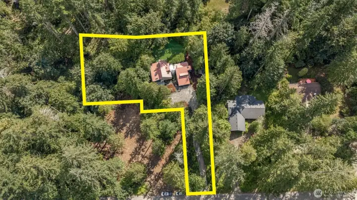 Looking down on the lot, these are the approx new lot lines. Property has been surveyed.