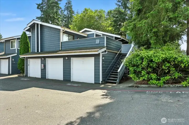 Front entry of this top floor corner unit