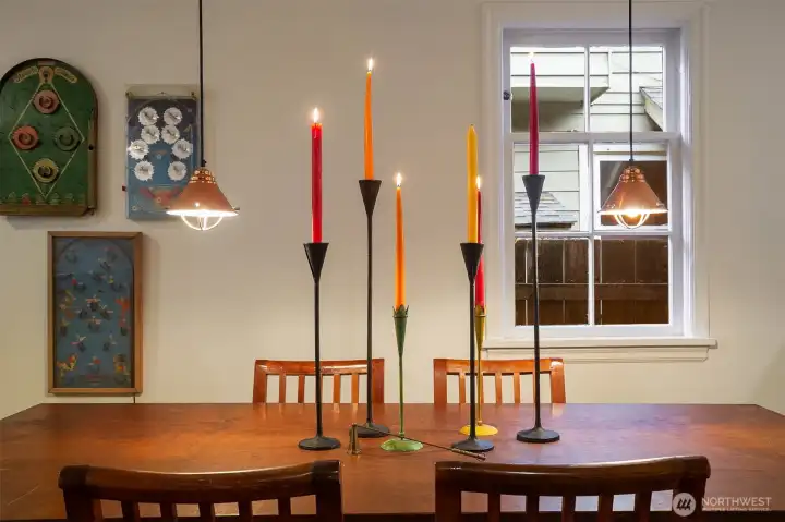 Candlelit dinner and conversation for hours.