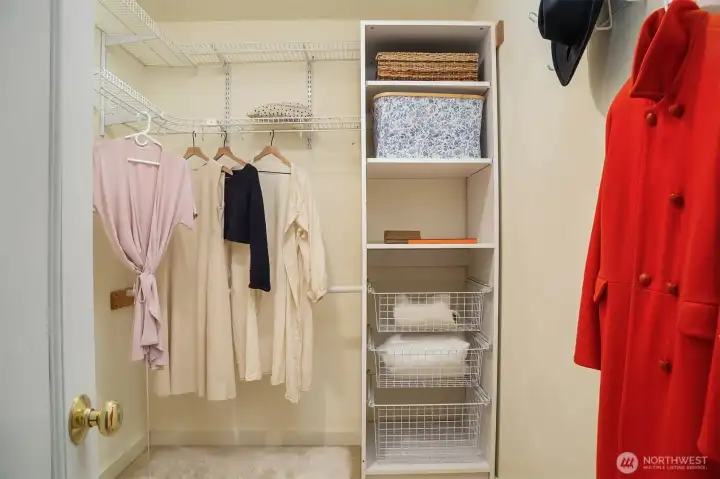 Walk in closet on the second floor.