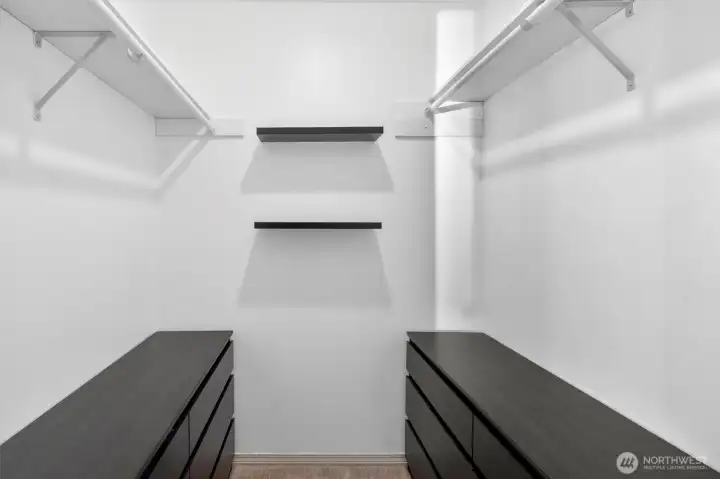 Large walk in closet in primary