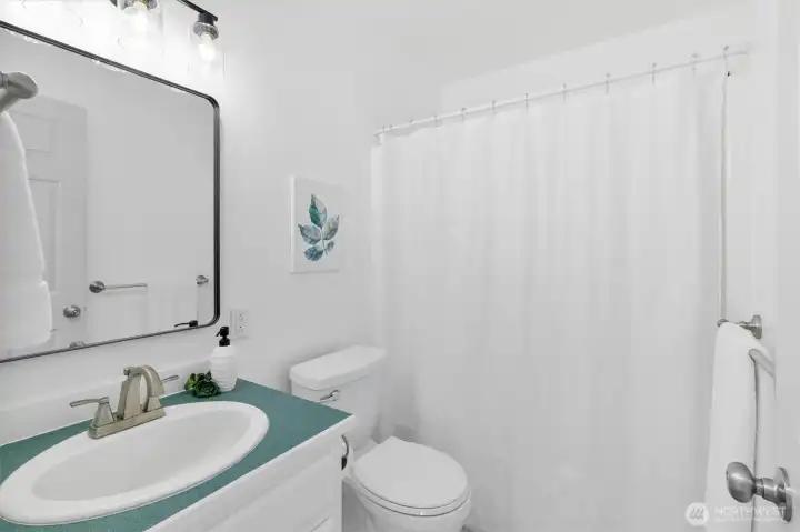 Main bathroom in hall