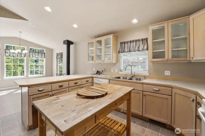 Kitchen looking towards dining room.
