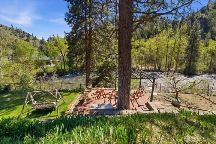 Patio/sitting area below house.