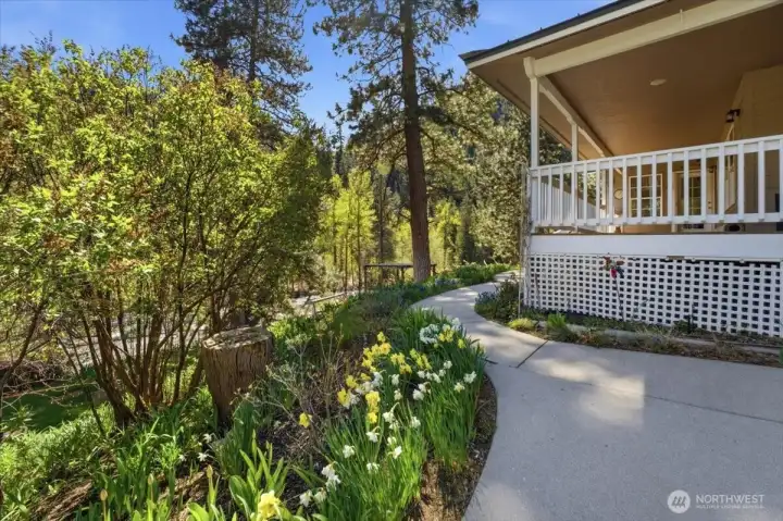 Blooming flowers from spring to fall.