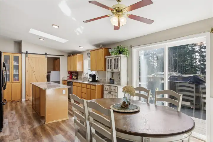 Spacious dining area.