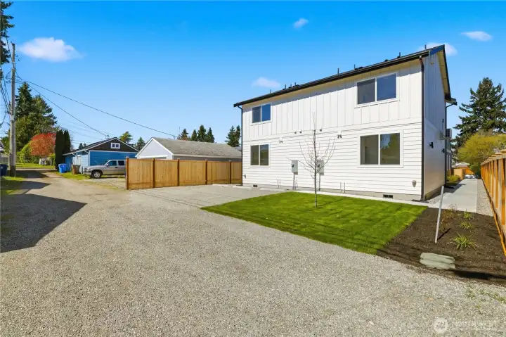 Off-street parking area with assigned space