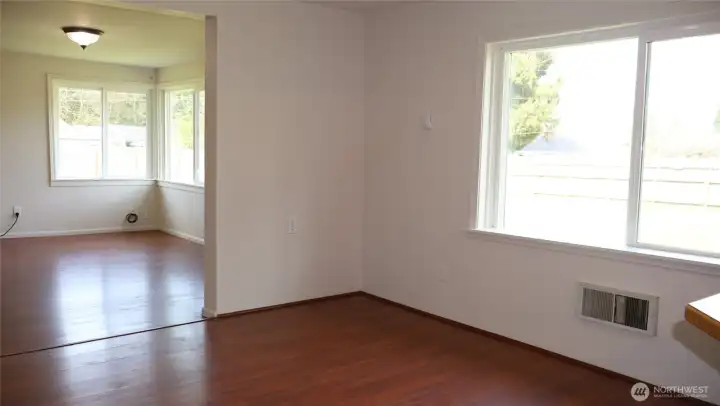 Dining room towards the living room.