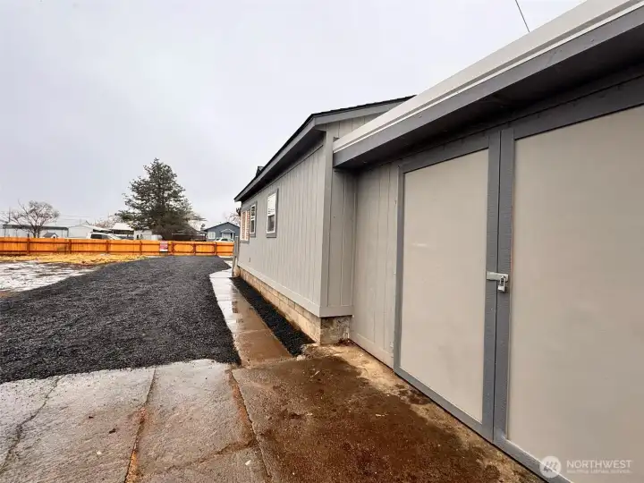 Garage that is attached to the side of the home