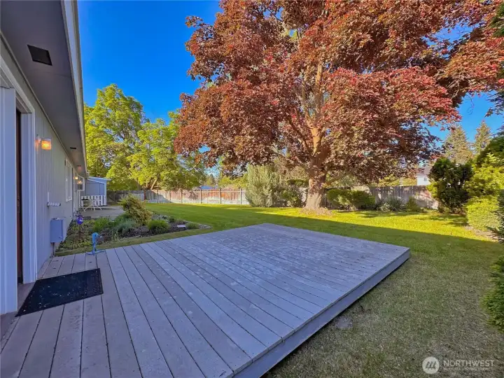192sf composite deck of primary bedroom has a hot tub ready electrical plug.