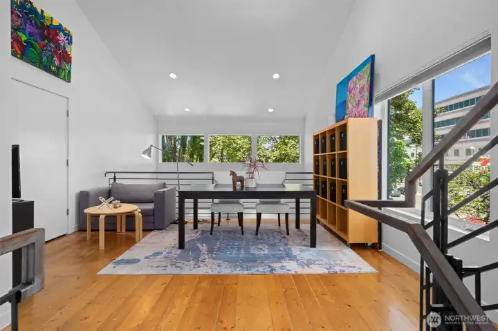 Flexible loft area ideal for a home office, art studio, media room, or creative workspace. Flexible loft area ideal for a home office, art studio, media room, or creative workspace.