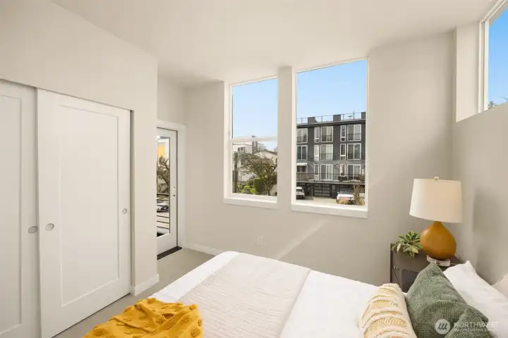 Airy upper floor layout showcasing versatile spaces and contemporary lighting. (photos are of model home, same community similar finishes)