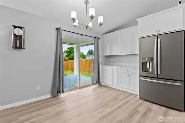 Walk right out to your covered patio