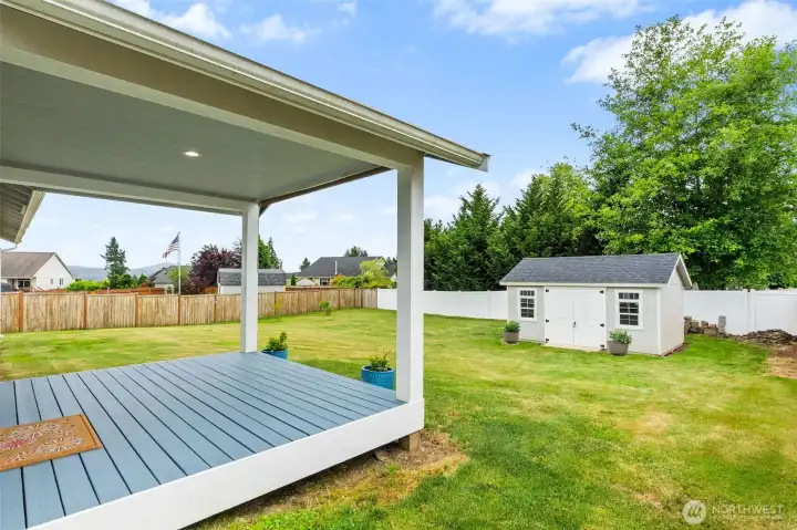 Fenced backyard w/ a quality built 12x16 Garden Shed