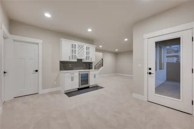 basement level with wetbar