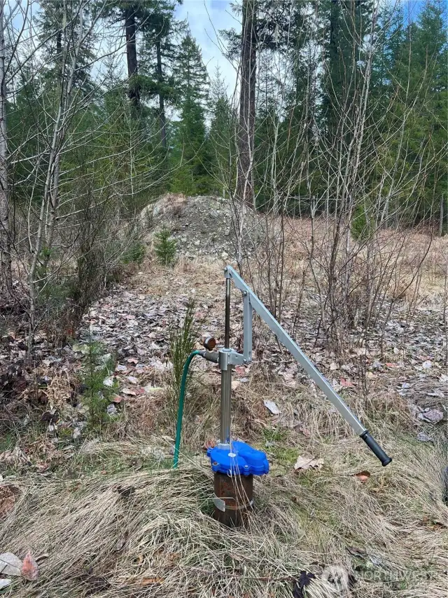 Well with on-site hand pump