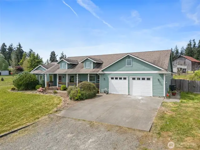 Large rambler with lovely front porch