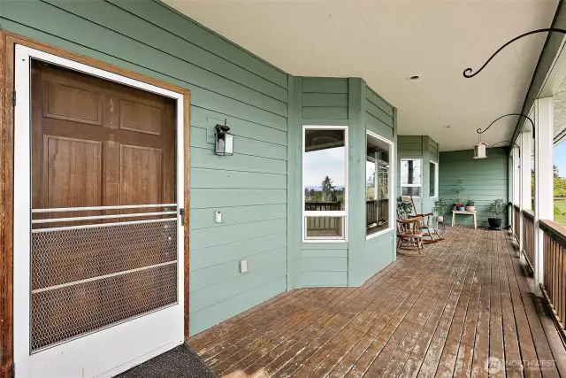 Large front porch with views of Mt. Rainier