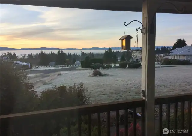 View from deck on chilly winter morning