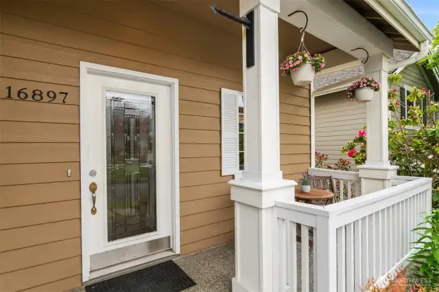 Relaxing South facing covered front porch