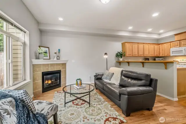 Nice to have this seperate living space in this cozy family room.